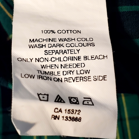 Joe Fresh Green Plaid Button Up Long Sleeve Shirt Men's US Small - Picture 7 of 8